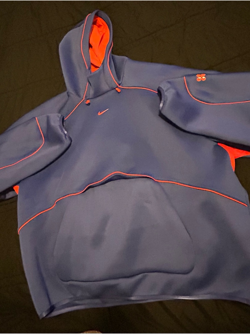 Nike Men's Navy Hoodie with Bright Orange Trim (Project F.R.O.G.)